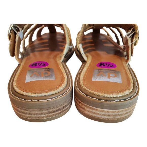 NWT DV by DOLCE VITA SZ 8.5 Women's Tan Woven Raffia Slip-on Low-heel Sandals - Picture 5 of 9